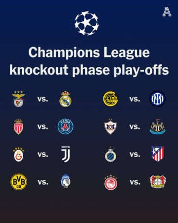 欧冠淘汰赛附加赛抽签揭晓,皇马附加赛再战本菲卡